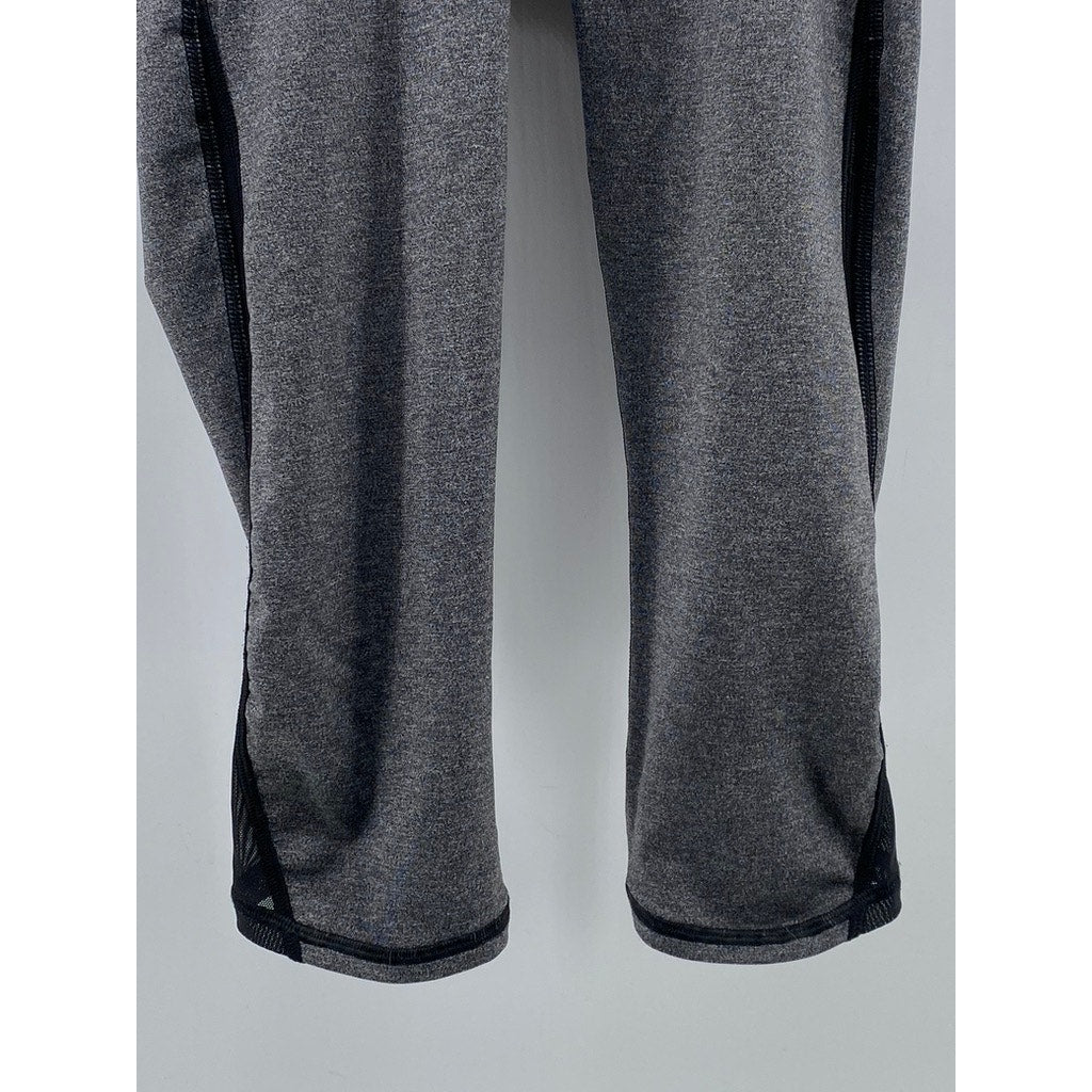 LULULEMON Women's Heather Gray-Black Train Times Mesh Cropped Leggings SZ 4