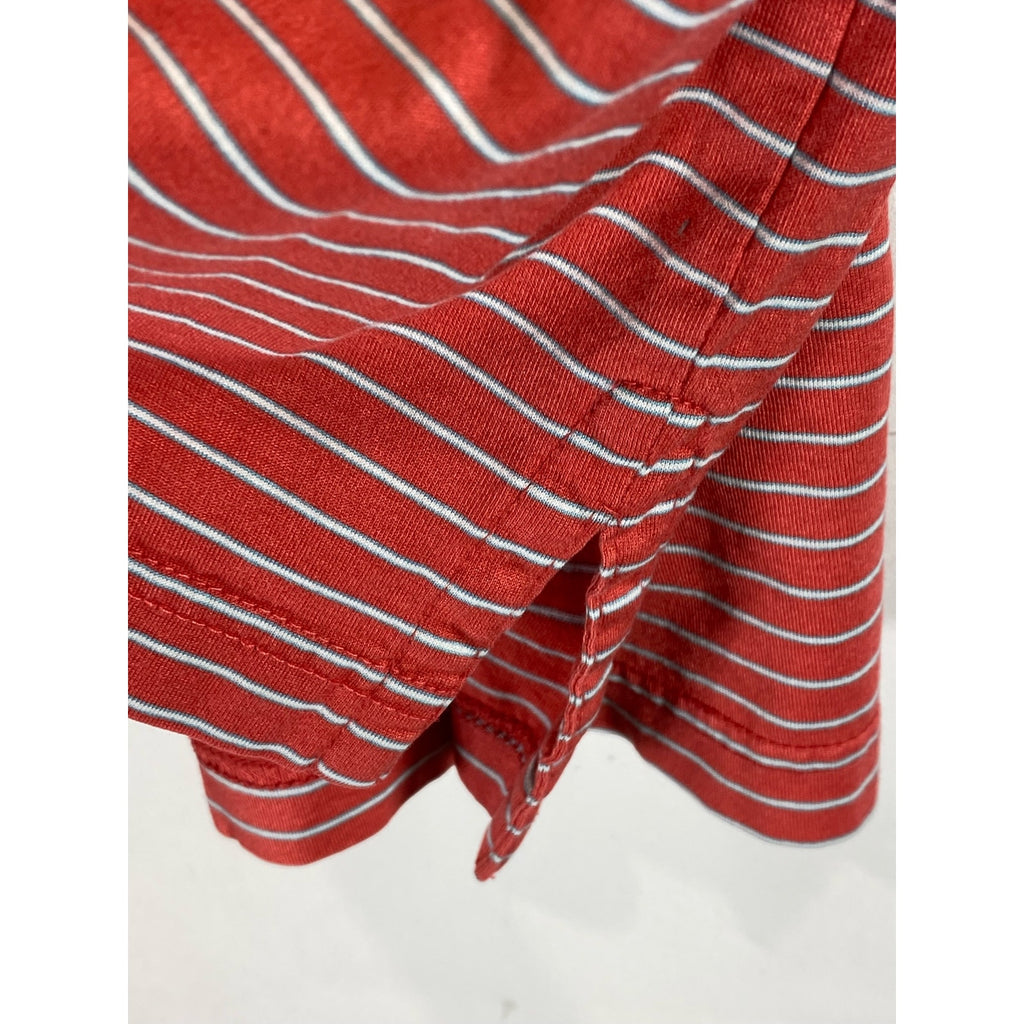 PETER MILLAR Men's Red Desert Mountain Striped Short Sleeve Regular-Fit Polo SZL
