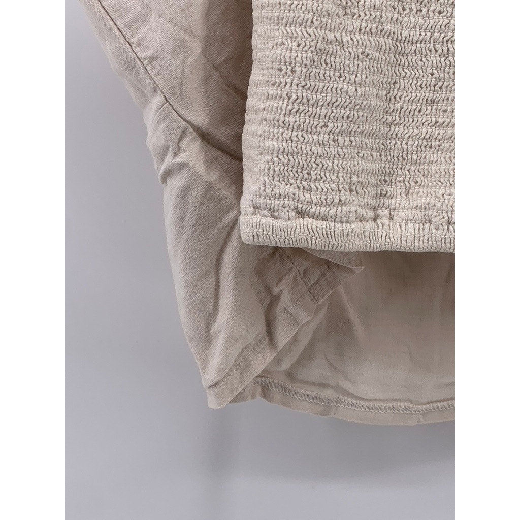 JOHN GALT Women's Off-White Linen-Blend Crop Top SZ OS