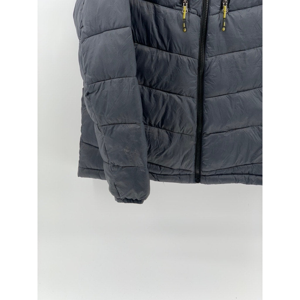 HAWKE & CO Men's Gray Sport Performance Zip-Up Thermal Puffer Jacket SZ L