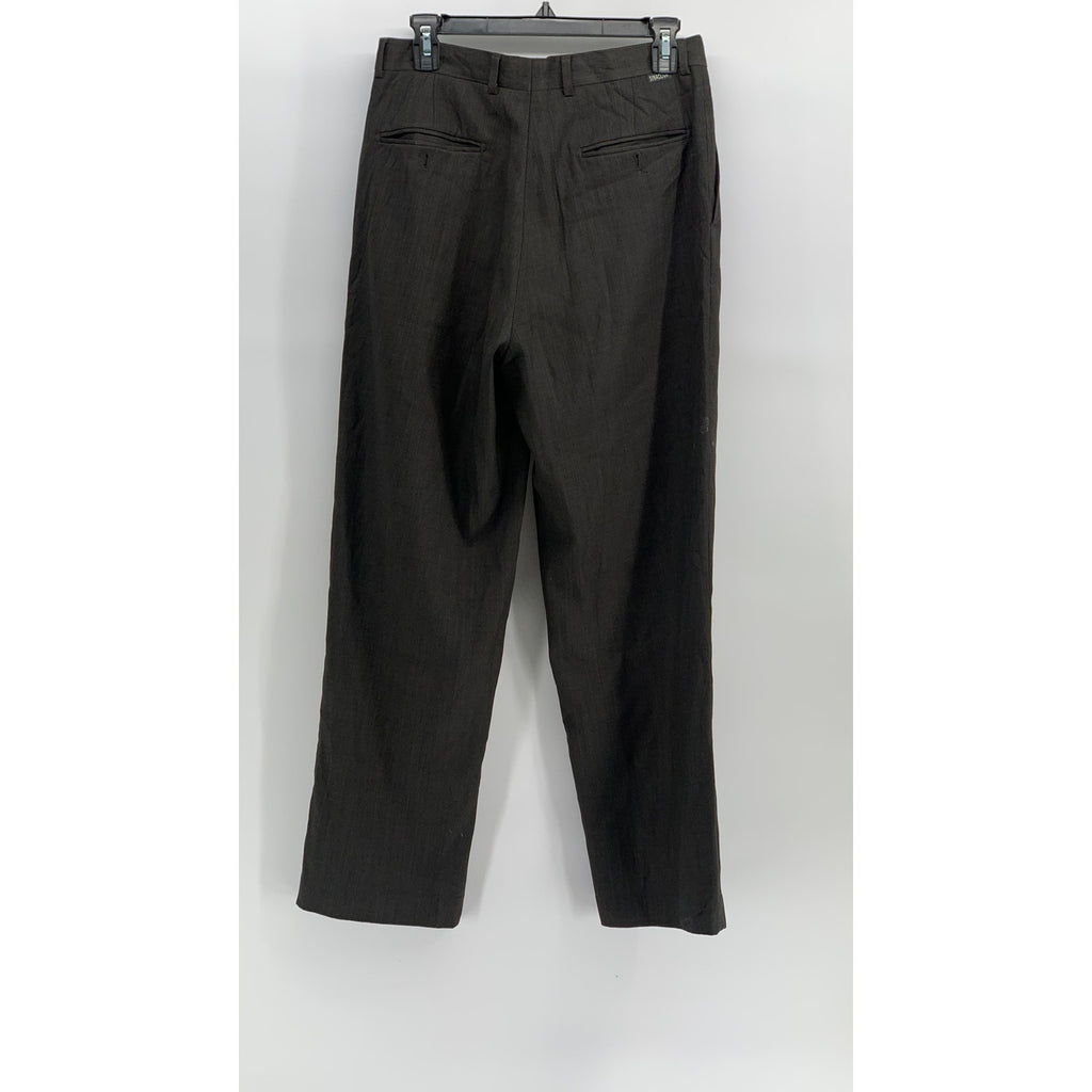 SINACOVA Men's Brown Solid Straight-Leg Regular-Fit Dress Pants SZ 30