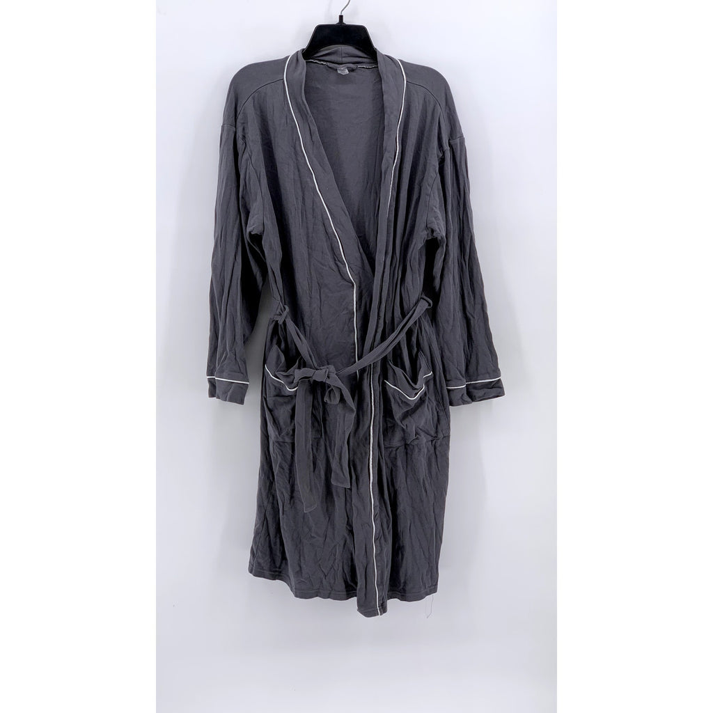 UNBRANDED Men's Gray Solid Wrap Belted Robe SZ SM
