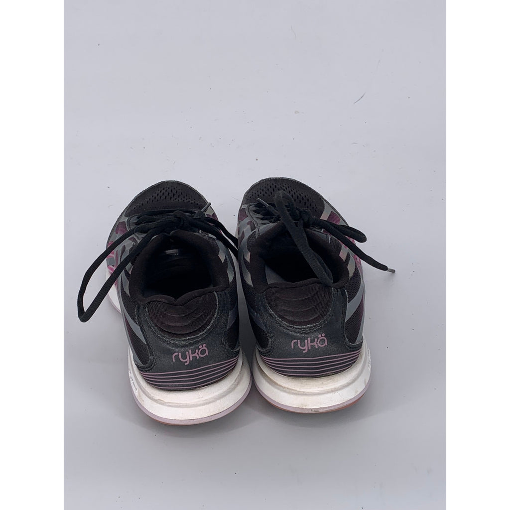 RYKA Women’s Black-Pink Devotion Plus Lace-Up Round-Toe Walking Sneakers SZ 9