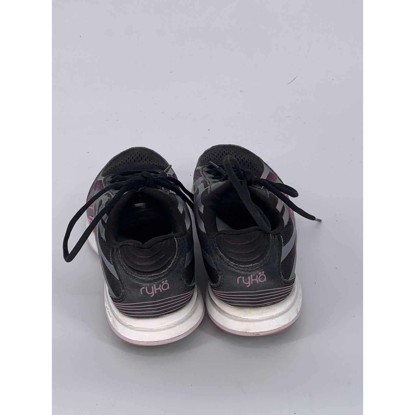 RYKA Women’s Black-Pink Devotion Plus Lace-Up Round-Toe Walking Sneakers SZ 9