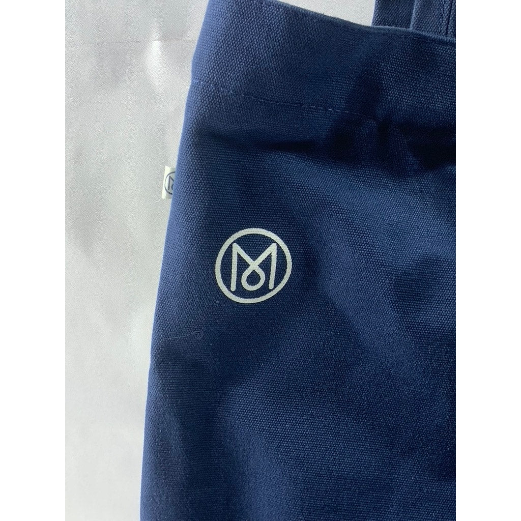 MONACLE Unisex Navy Blue Logo Snap-Button Canvas Shoulder/Handbag