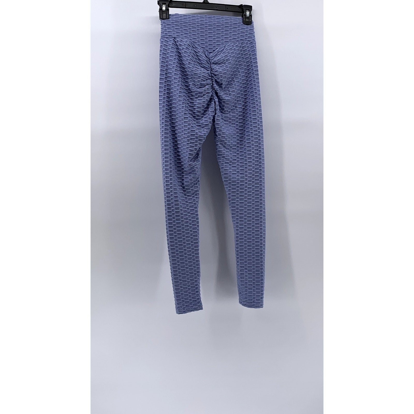 FOREVER 21 Women's Blue Textured Ruched-Back Pull-On Casual Leggings SZ S