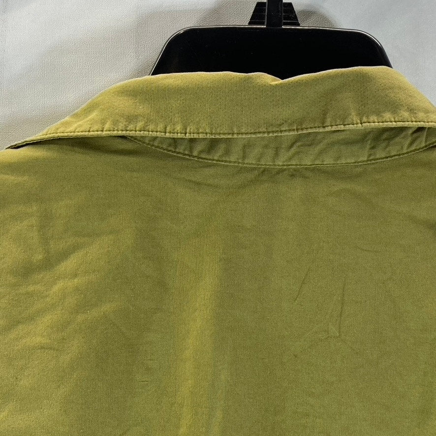 PINEAPPLE MOON Men's Vintage Olive Green Hawaiian Button Down Short SLeeve SZ M