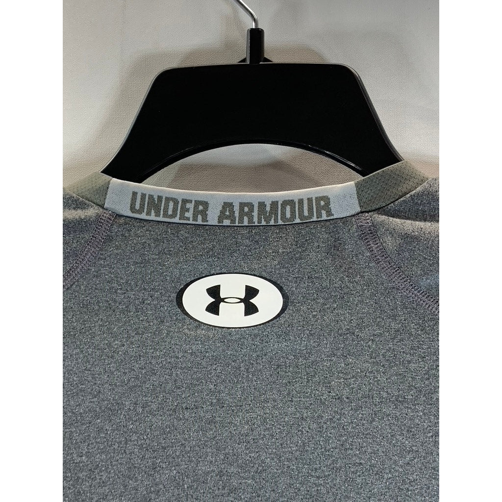 UNDER ARMOUR Men's Gray Crewneck Heatgear Compression Short Sleeve T-Shirt SZ XL