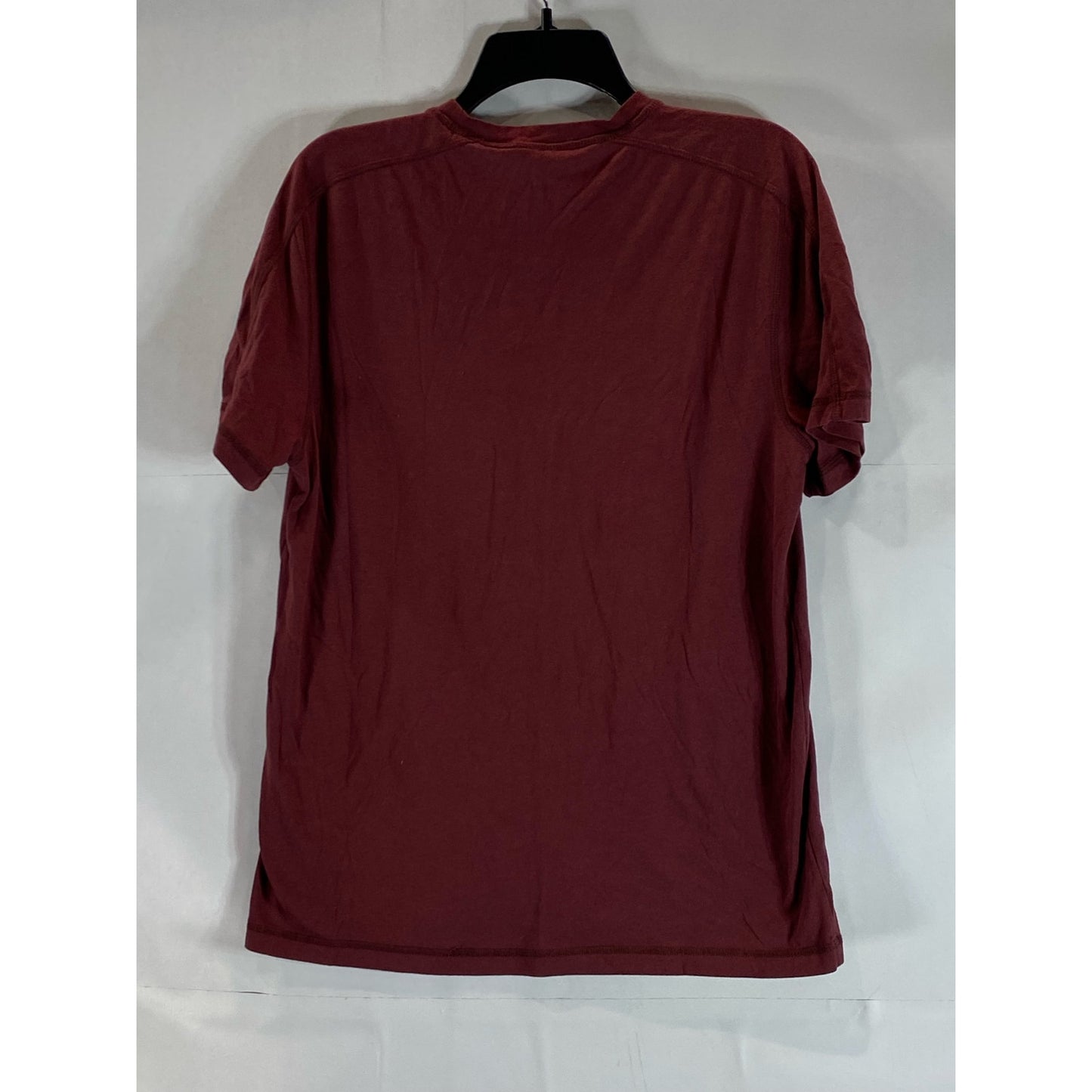 EDDIE BAUER Men's Burgundy Crewneck Regular-Fit Short Sleeve T-Shirt SZ M