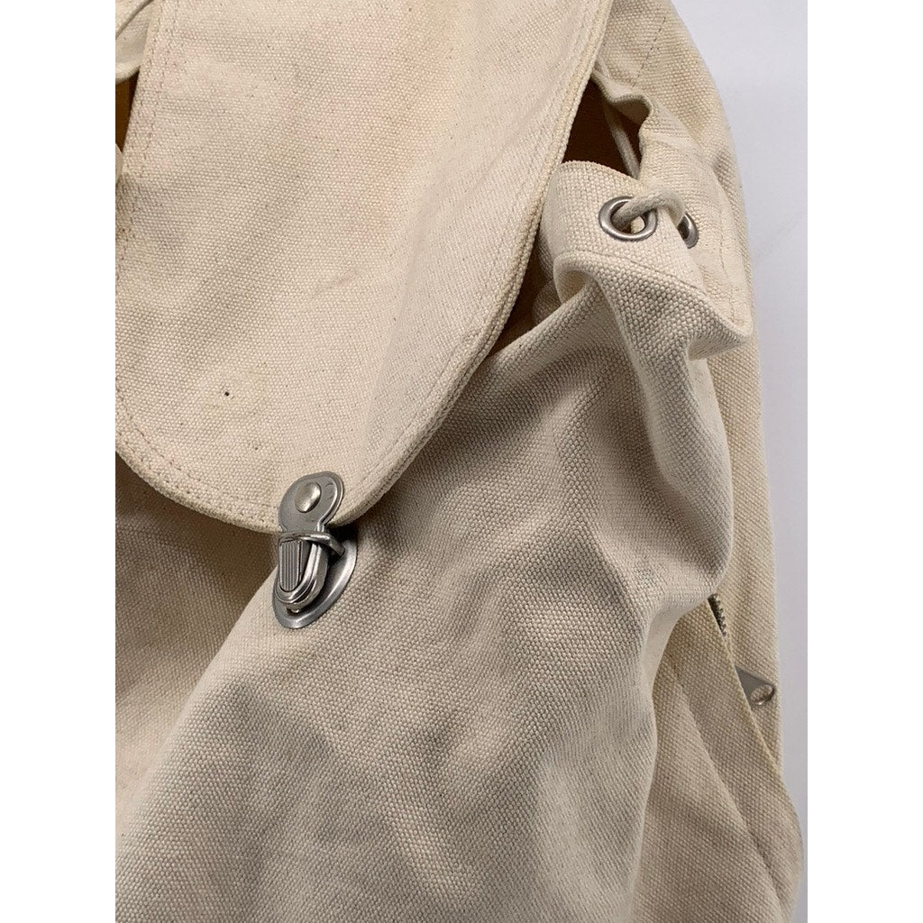 BAGGU Unisex Adult Off-White Canvas Drawstring Adjustable Backpack SZ OS