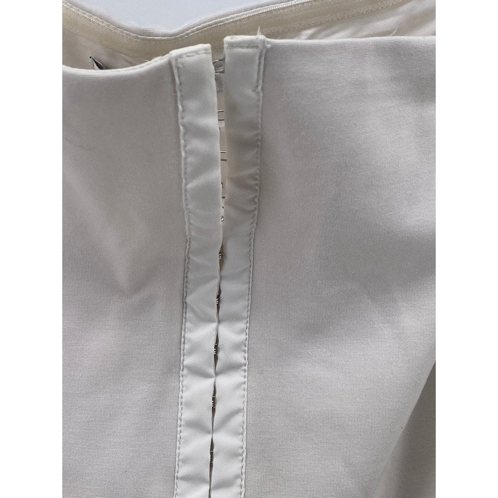 GUESS Women's White Square-Neck Short Sleeve Hook & Loop Bodycon Mini Dress SZ M