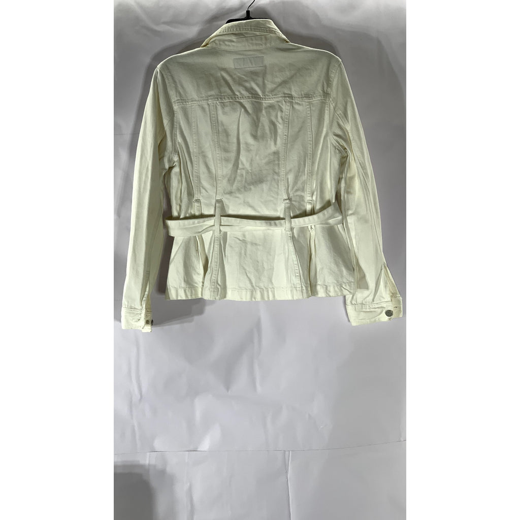 BLANK NYC X REVOLVE Women's White Denim Belted Button-Up Jacket SZ S