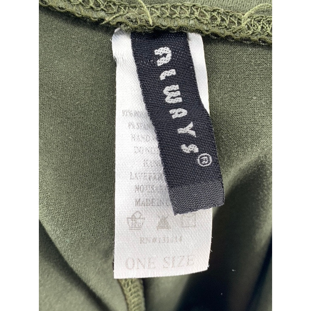 ALWAYS Women's Olive Green Solid Casual Biker Shorts SZ OS