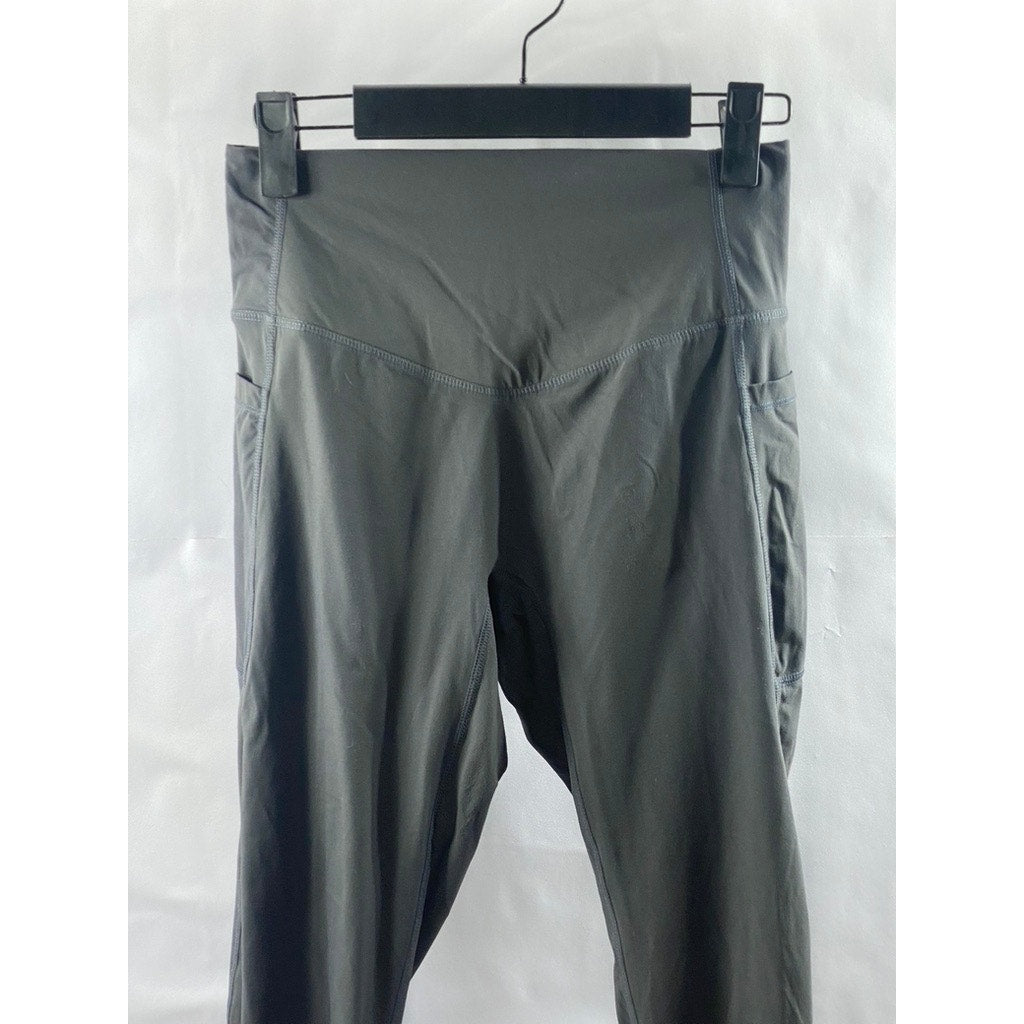 UNBRANDED Women's Gray Solid Side-Pocket High-Rise Pull-On Leggings SZ XS