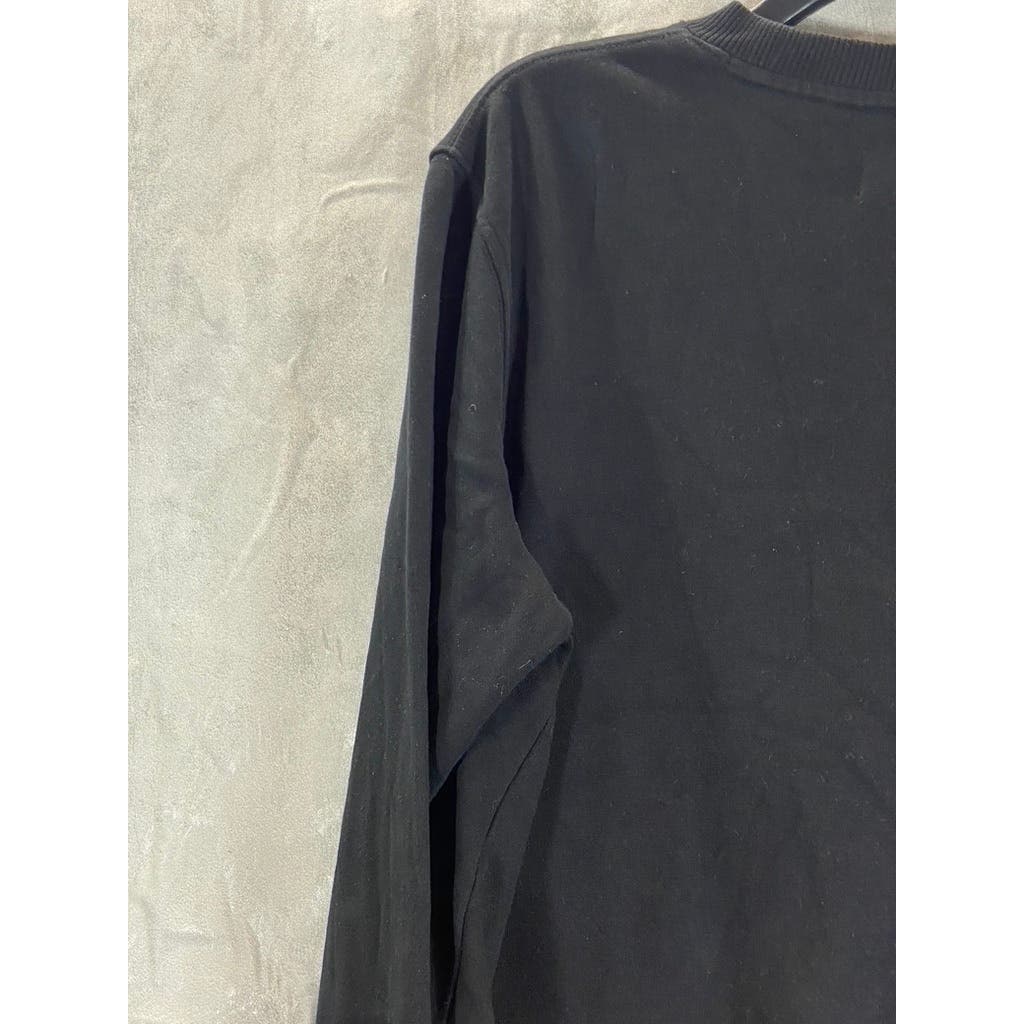 GOODFELLOW & CO Men's Black Solid Regular-Fit Crewneck Pullover Sweatshirt SZ M