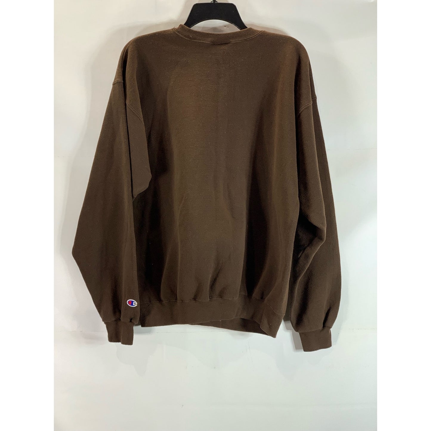 CHAMPION Men's Brown Solid Crewneck Regular-Fit Pullover Sweatshirt SZ L