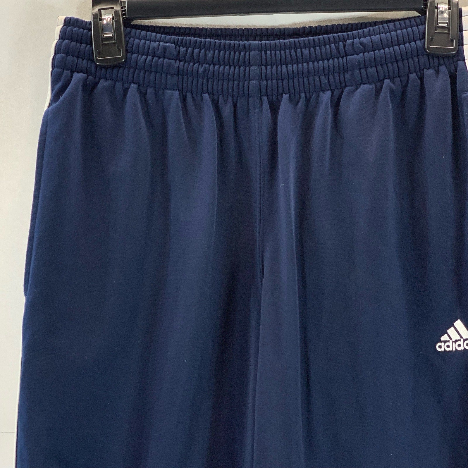 ADIDAS Men's Navy Three-Stripe Elastic Waist Pull-On Relaxed Fit Track Pant SZ M