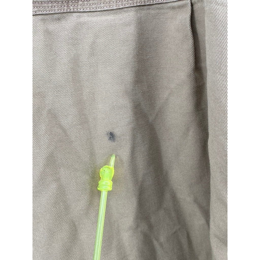 CARHARTT Men's Tan Distressed FR Regular Fit Twill Button-Up Shirt SZ 2XL