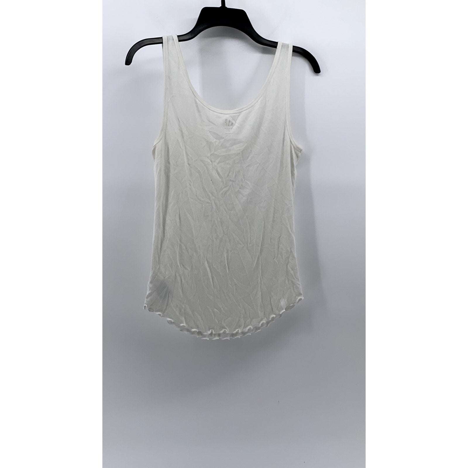 GAP Women’s White Rib Sleeveless Casual Henley Top SZ M