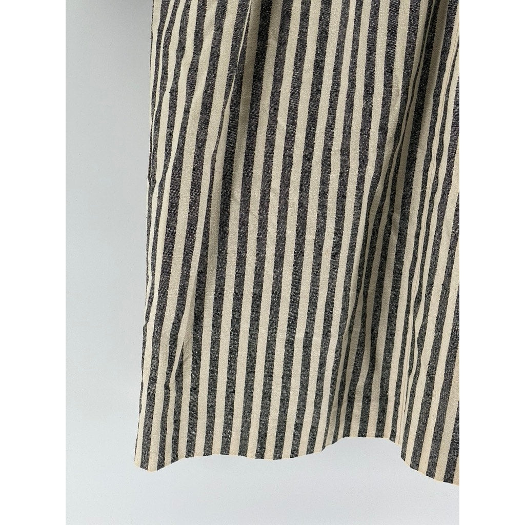 THE HE-RO GROUP Women's Vintage Black-Off White Striped Shirt Dress SZ 12