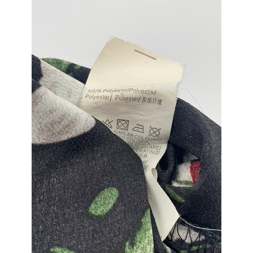 MISSGUIDED Women's Black Printed Cowl-Neck Side-Slit Midi Slip Dress SZ 2