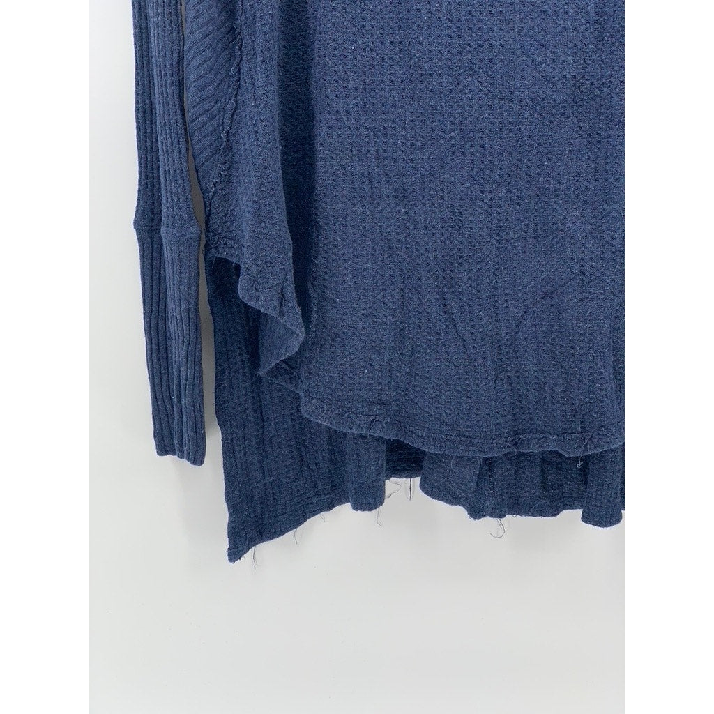 FREE PEOPLE Women's Navy Blue Catalina Scoop-Neck Long Sleeve Thermal Top SZ S