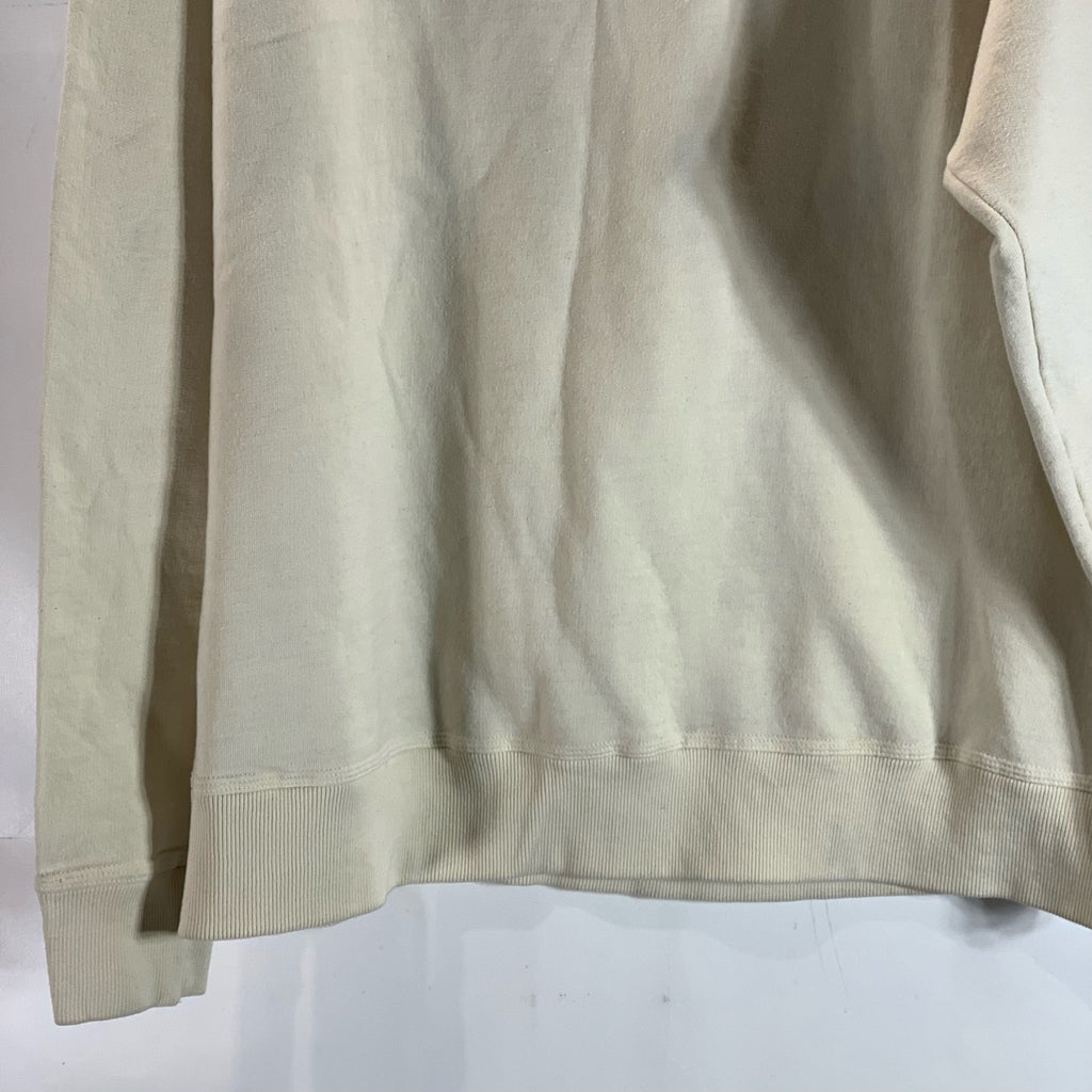 CHAMPION Men's Beige Crewneck Script Logo Powerblend Regular-Fit Sweatshirt SZXL