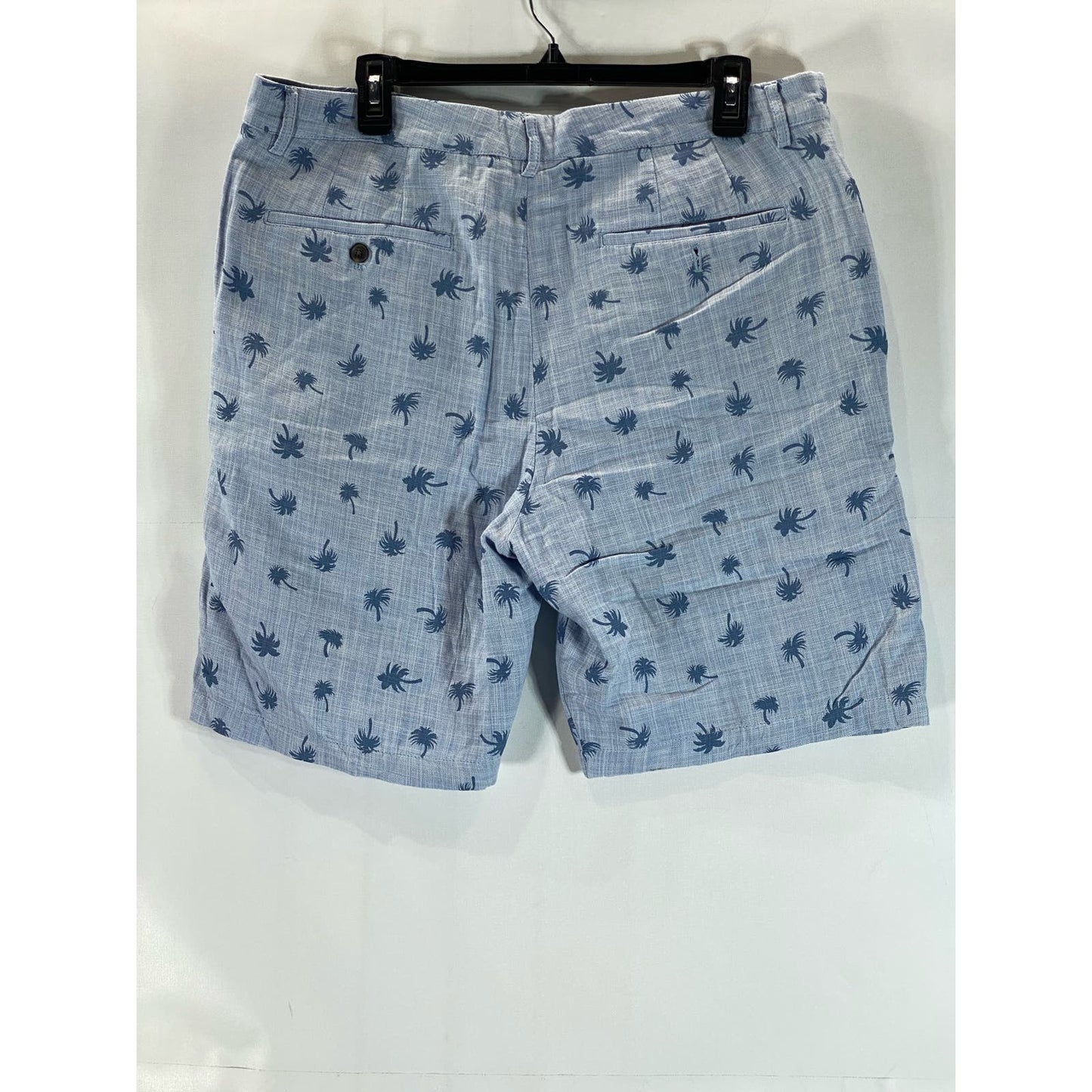 CLUB MONACO Men's Blue Palm Tree Print Maddox-Fit Shorts SZ 34