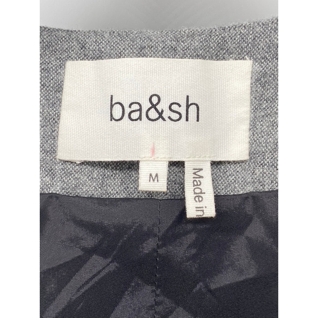 BA&SH Women's Charcoal Gray Dornelle Spilt Neck Padded Cap Sleeve Mini Dress SZM