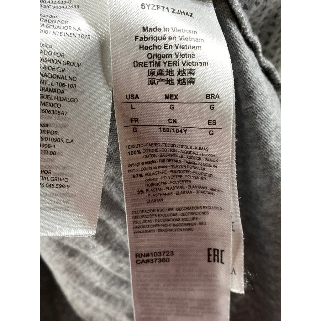 ARMANI EXCHANGE Men's Gray Micro Logo Short Sleeve Polo Shirt SZ L