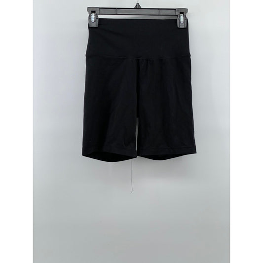 YOGALICIOUS LUX Women's Black Solid Everyday Casual Biker Shorts SZ S