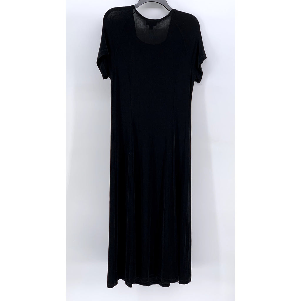COLDWATER CREEK Women's Vintage Petite Black Short Sleeve Maxi Dress SZ PL