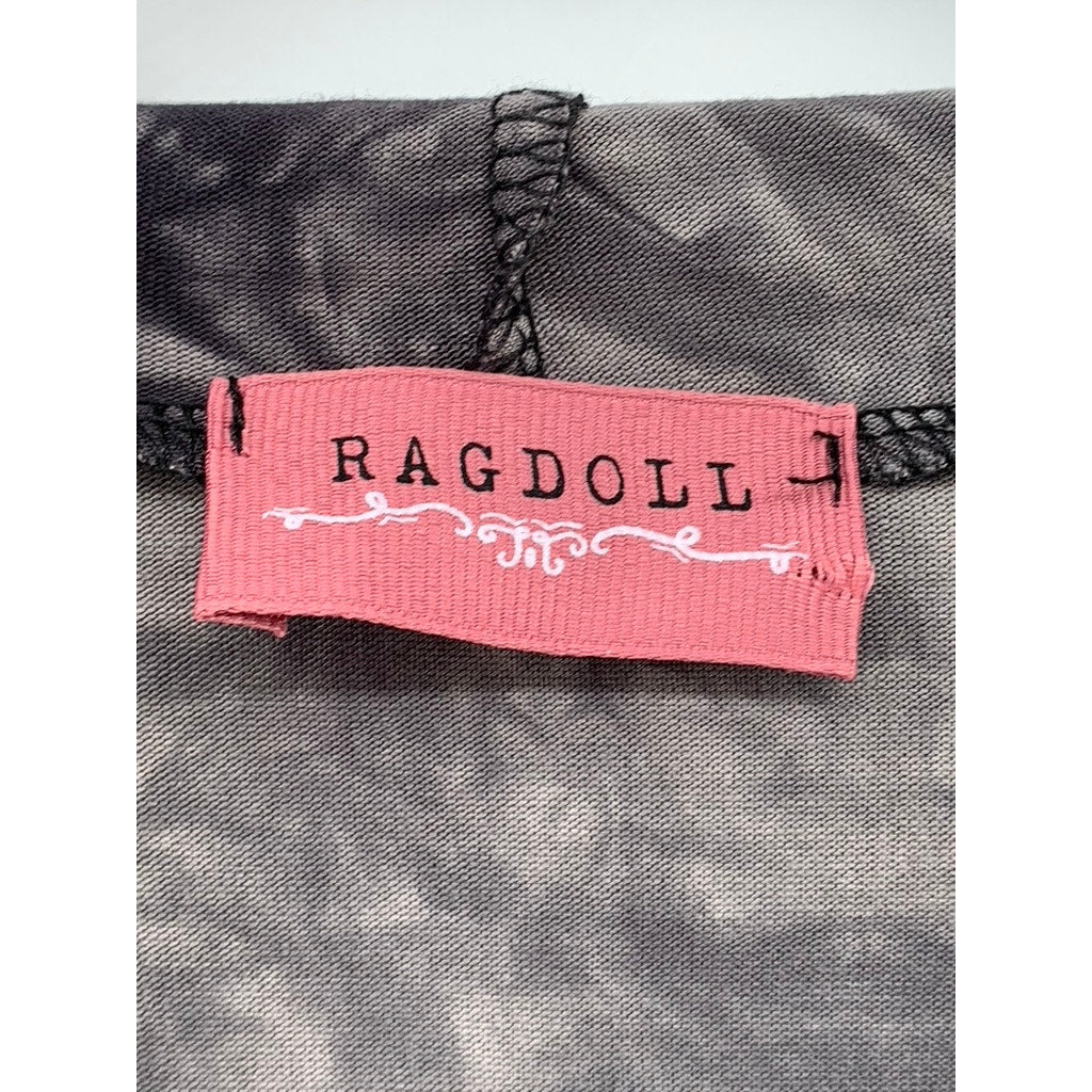 RAGDOLL Women's Plus Gray-White Tie-Dye Graphic Sweatshirt SZ 2X
