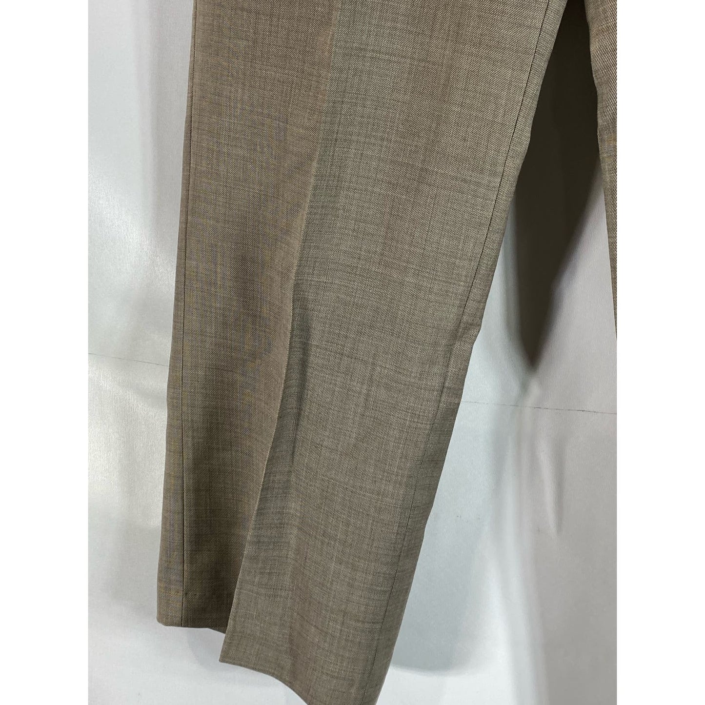 TOMMY HILFIGER Men's Brown Sharkskin Modern-Fit Flat Front Suit Pant SZ 30X28