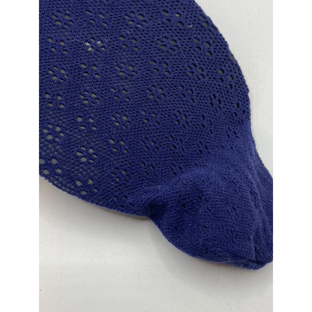 MEMOI Women's Floral Patriotic Navy Blue Lace Ruffle-Trim Ankle Socks SZ OS