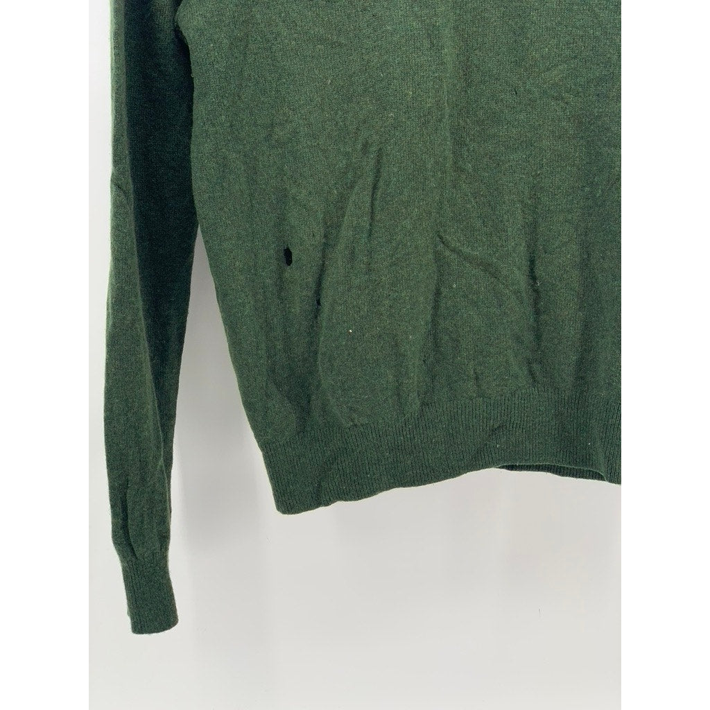 1901 Men's Dark Green Wool-Cashmere Crewneck Pullover Long Sleeve Sweater SZ S