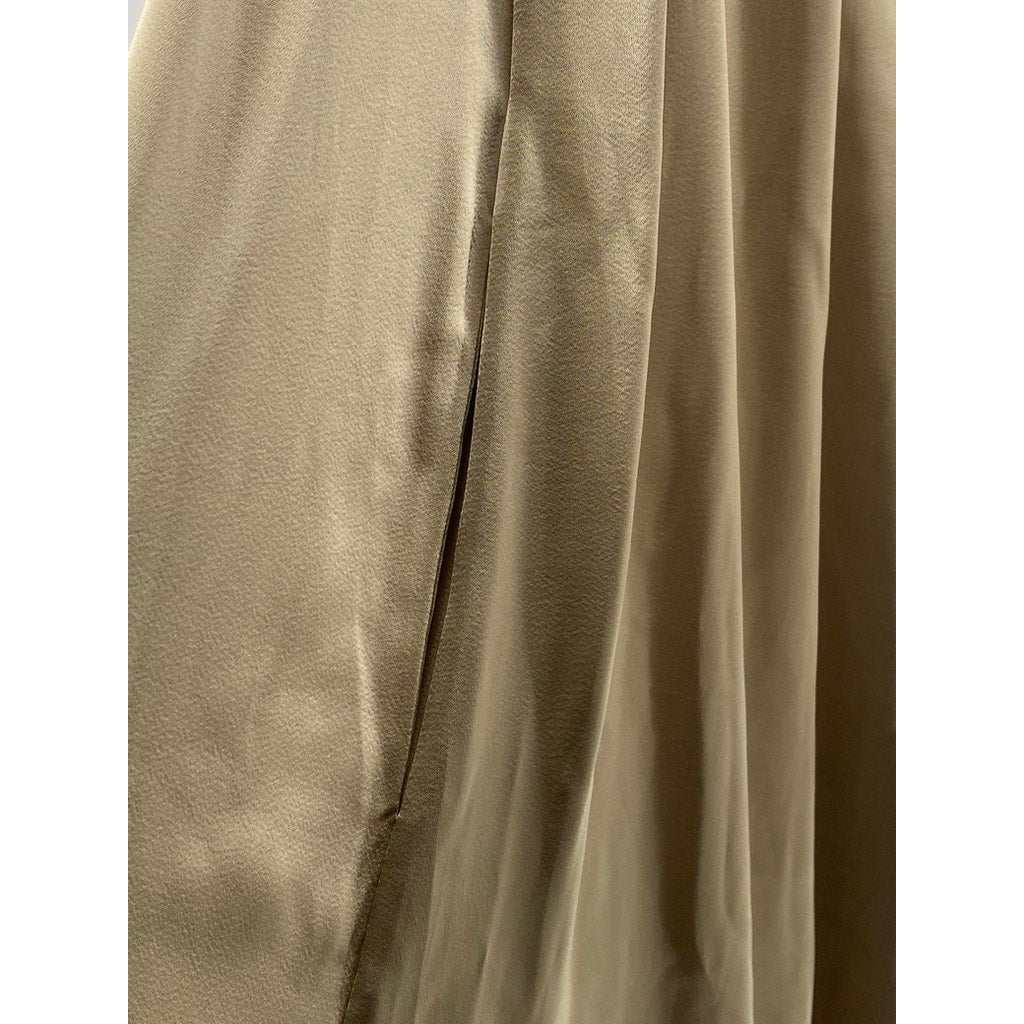 MIGO'S Women's Tan Crewneck Sleeveless Maxi Dress SZ M