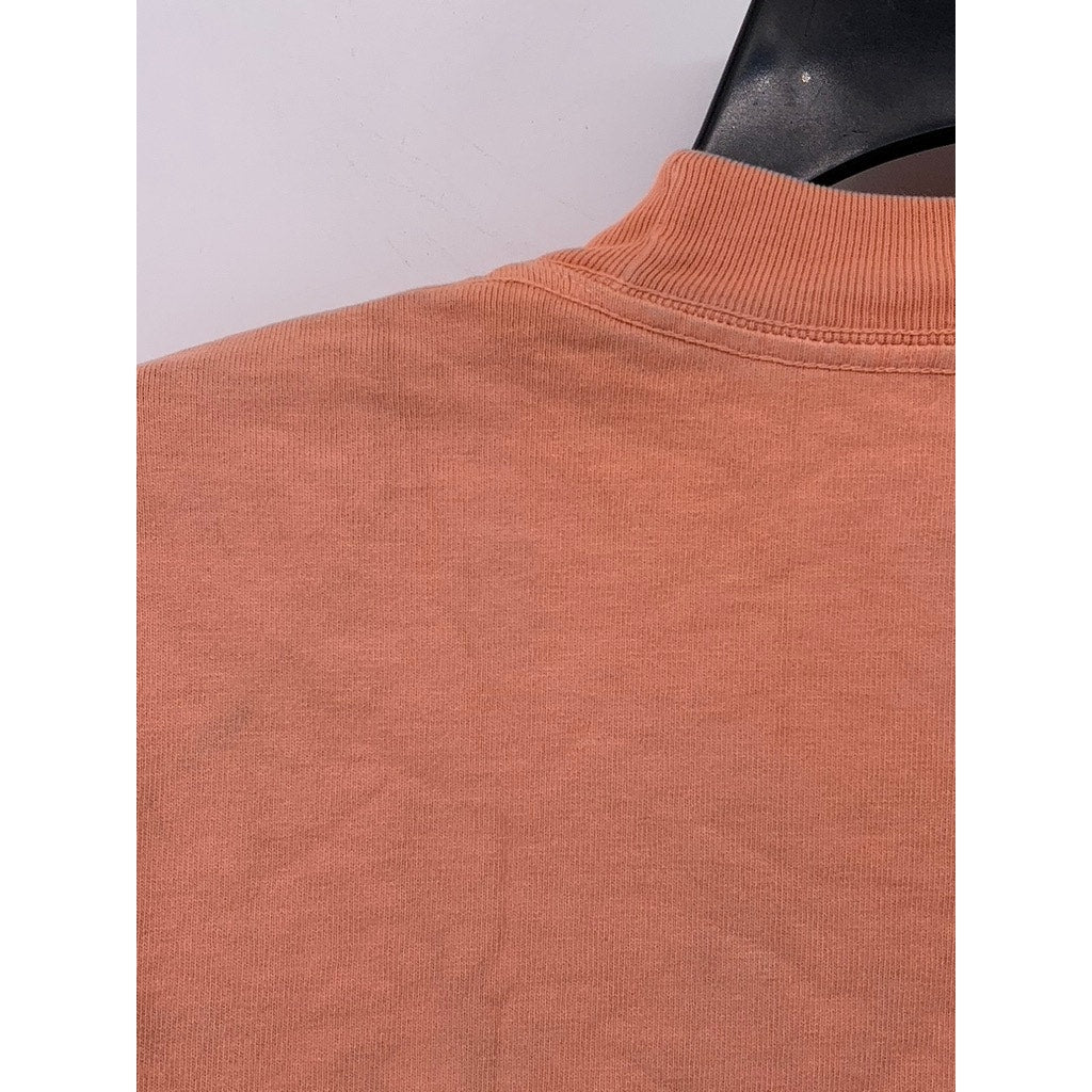 LOS ANGELES APPAREL Men's Peach Crewneck Long Sleeve T-Shirt SZ M