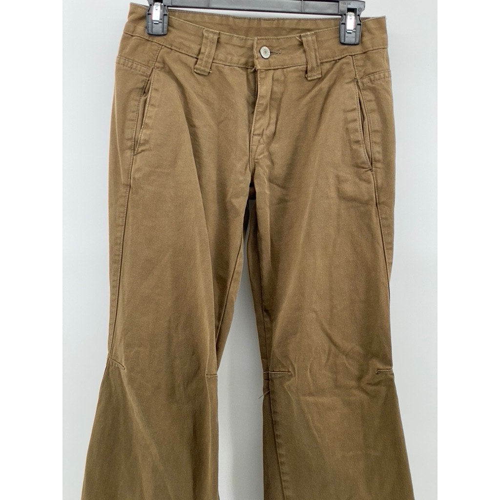 J.GALT Women's Brown Low-Rise Regular -Fit Wide-Leg Pant SZ S