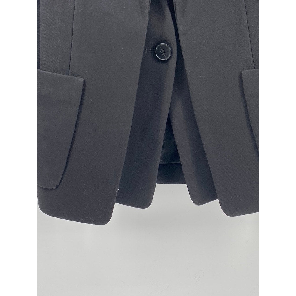 CLUB MONACO Women's Black Layered Single-Button Regular-Fit Blazer SZ 0