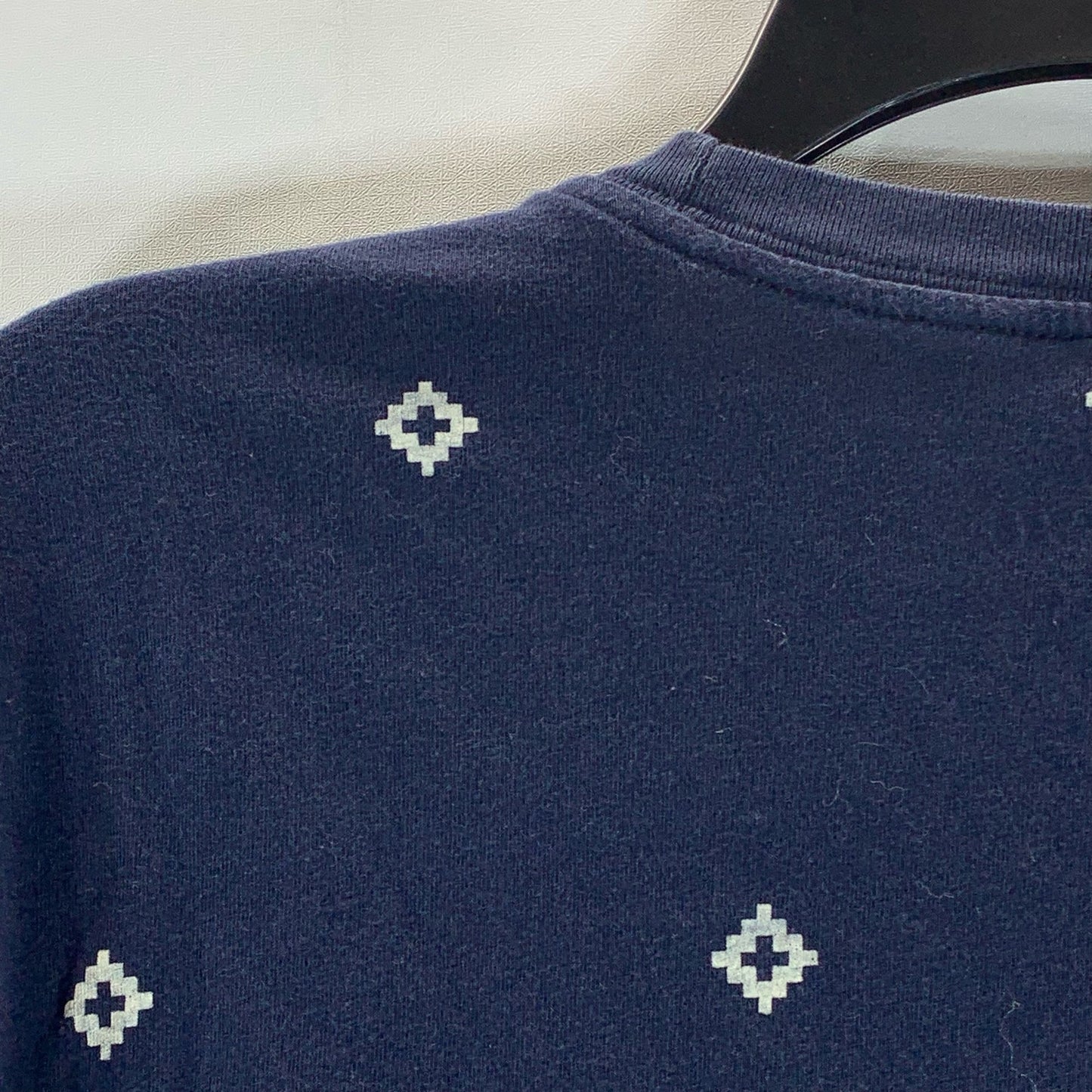 NIKE Men's Navy Crewneck Diamond Print Short Sleeve T-Shirt SZ XL