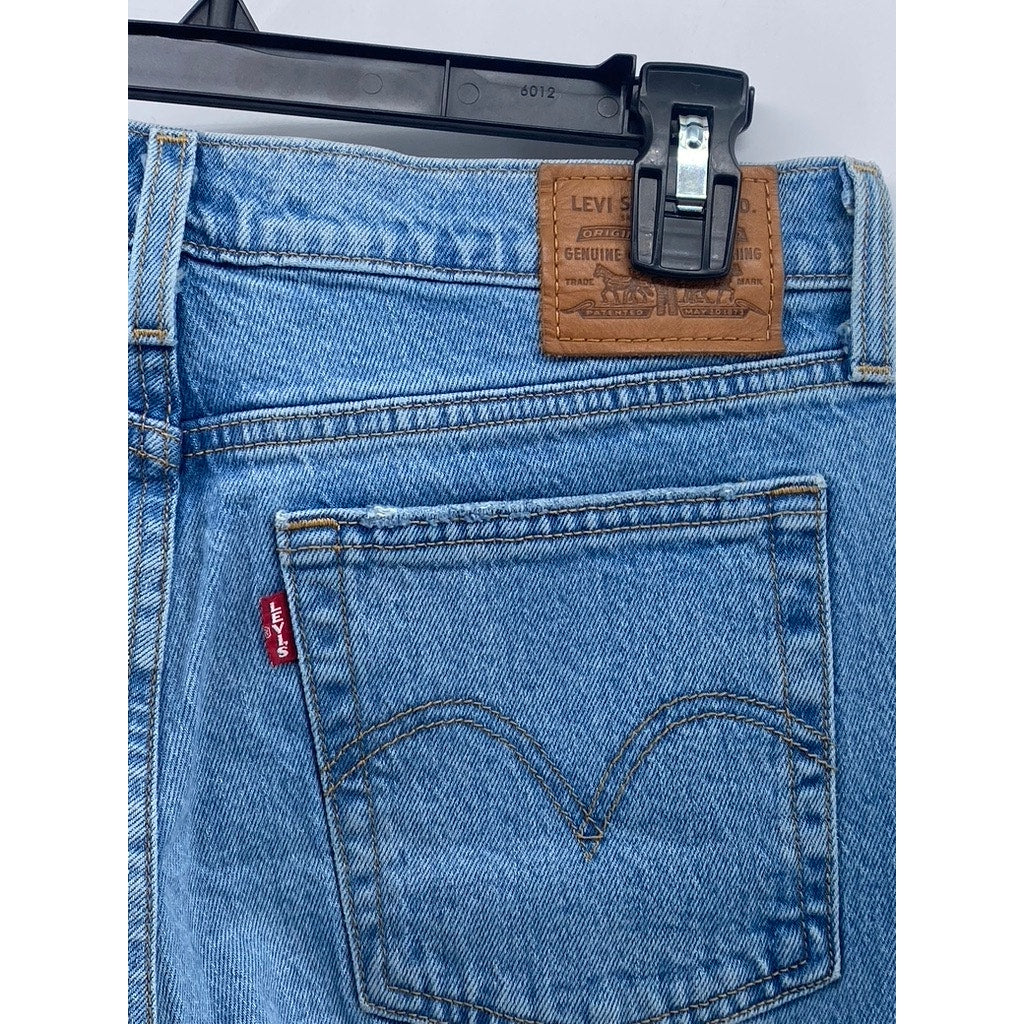 LEVI'S Women's Light Blue Denim Wedgie Straight Cropped Five-Pocket Jeans SZ 28