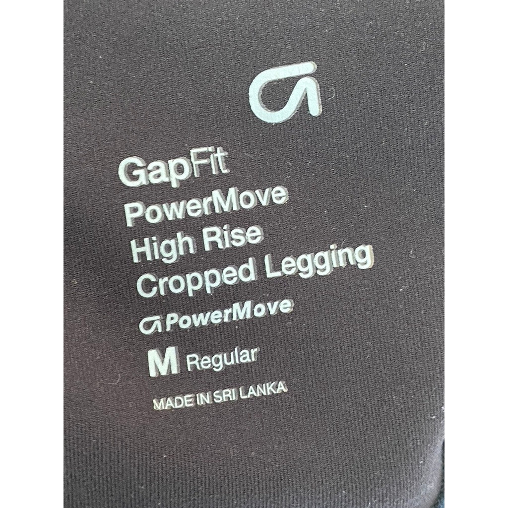 GAPFIT Women's Washed Black PowerMove High-Rise Cropped Pull-On Leggings SZ M