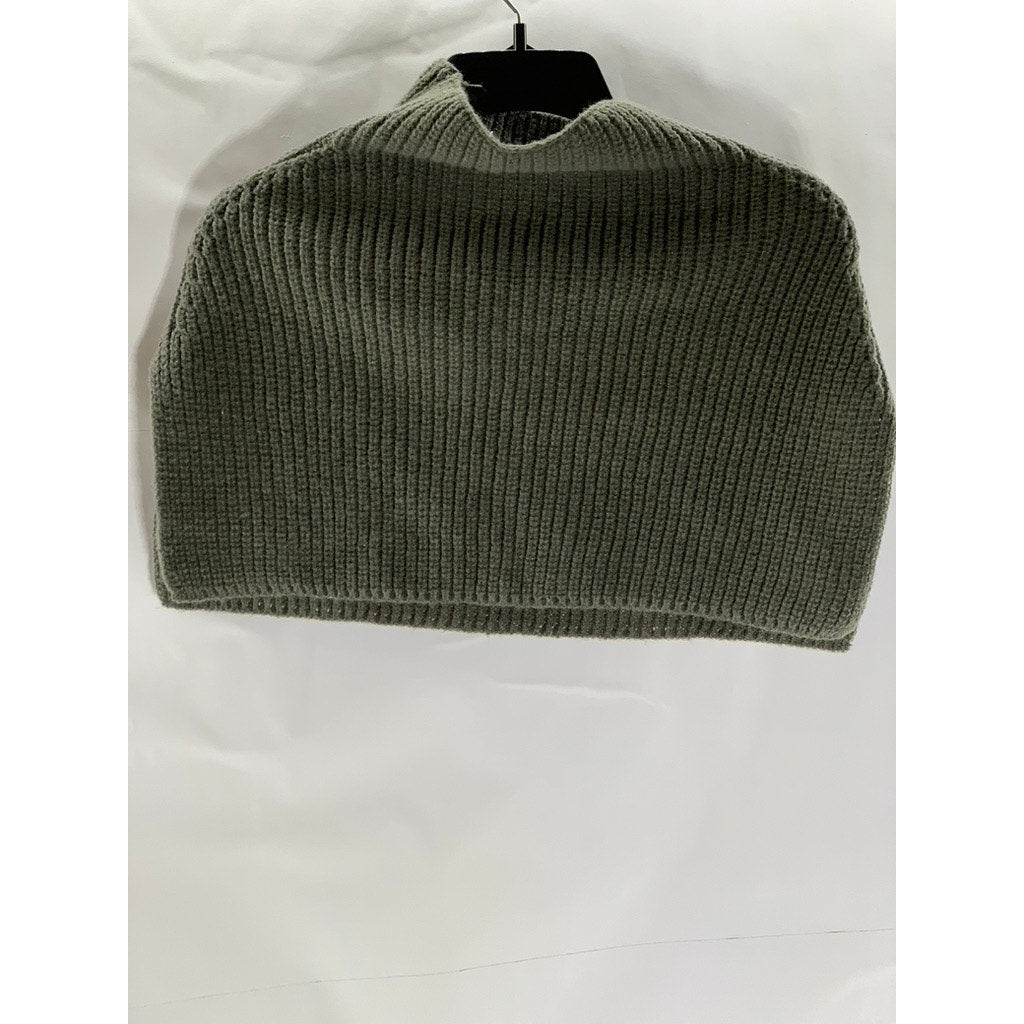 UNBRANDED Women's Gray Ribbed Pullover Turtleneck Sweater Shawl SZ OS
