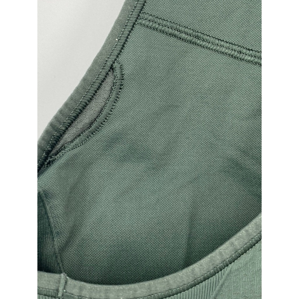 LULULEMON Women's Dark Green Crewneck Racerback Padded Activewear Tank Top SZ 8