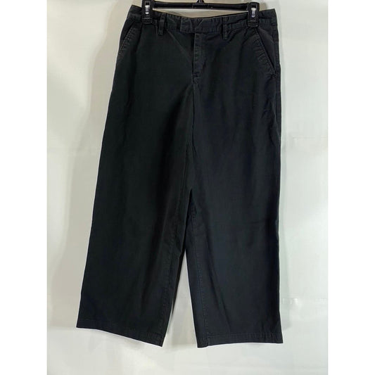 VANS Women's Solid Black Authentic Wide-Leg Cropped Chino Pants SZ 5