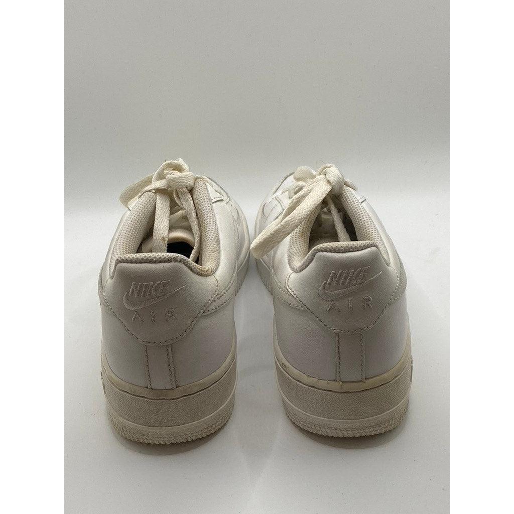 NIKE Kids White Air Force 1 LE Perforated Round-Toe Lace-Up Sneakers SZ 6Y