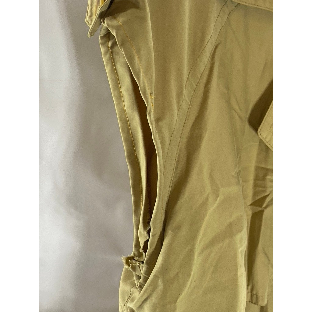 NEW FAST Women's Tan Button-Front Belted Sleeveless Trench Coat SZ 12
