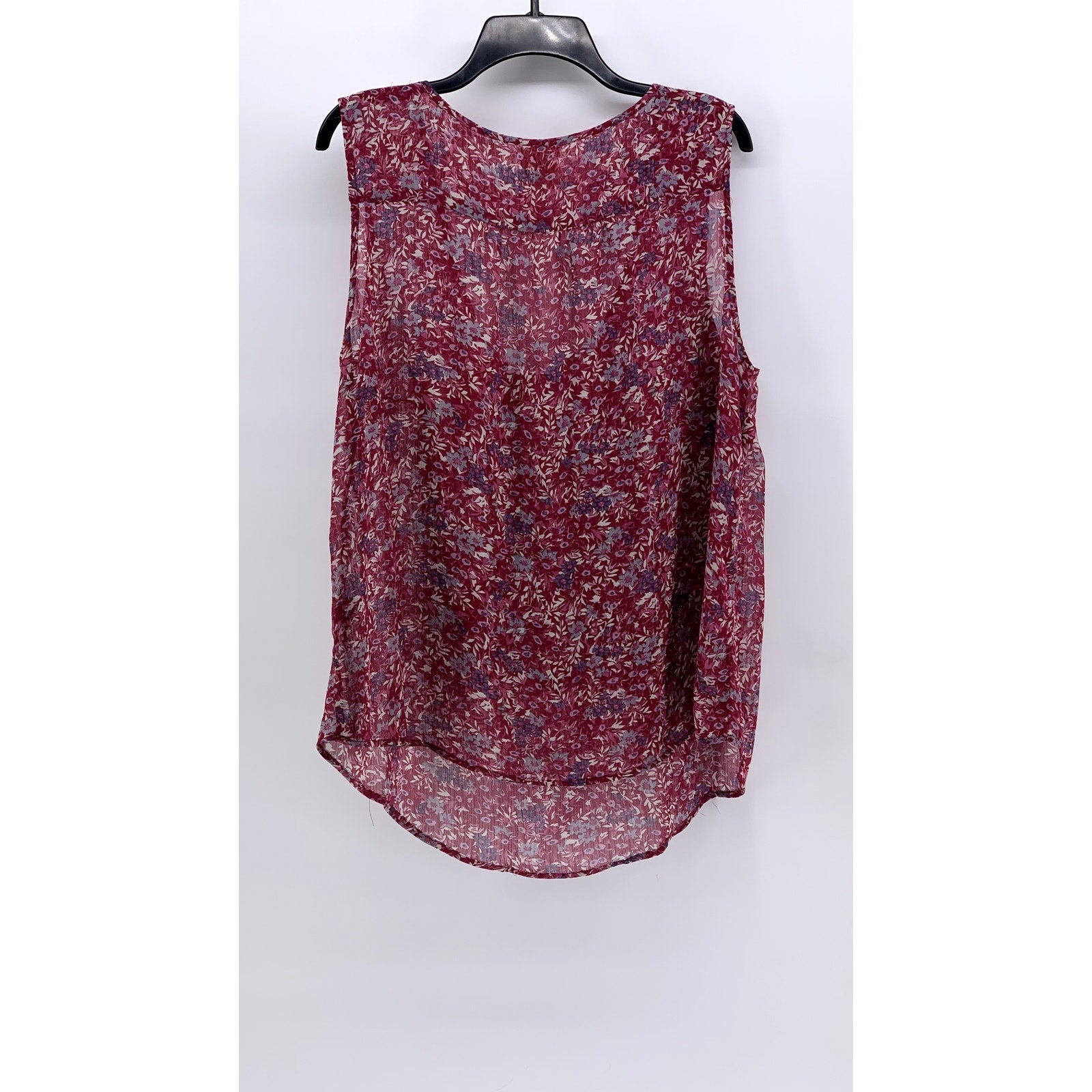 PARISIAN BELLE COLLECTION Women's Plus Burgundy Floral Fringe Top SZ 18/20