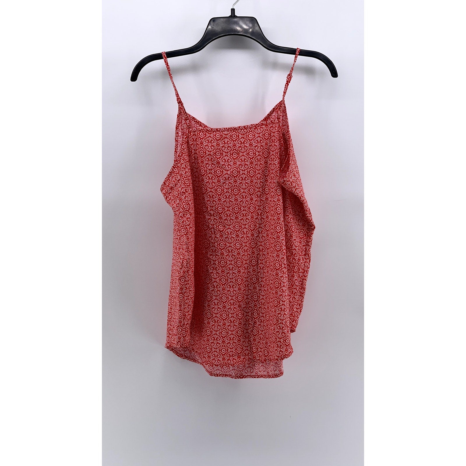 FADED GLORY Women's Red Printed Scoop-Neck Tank Top SZ L